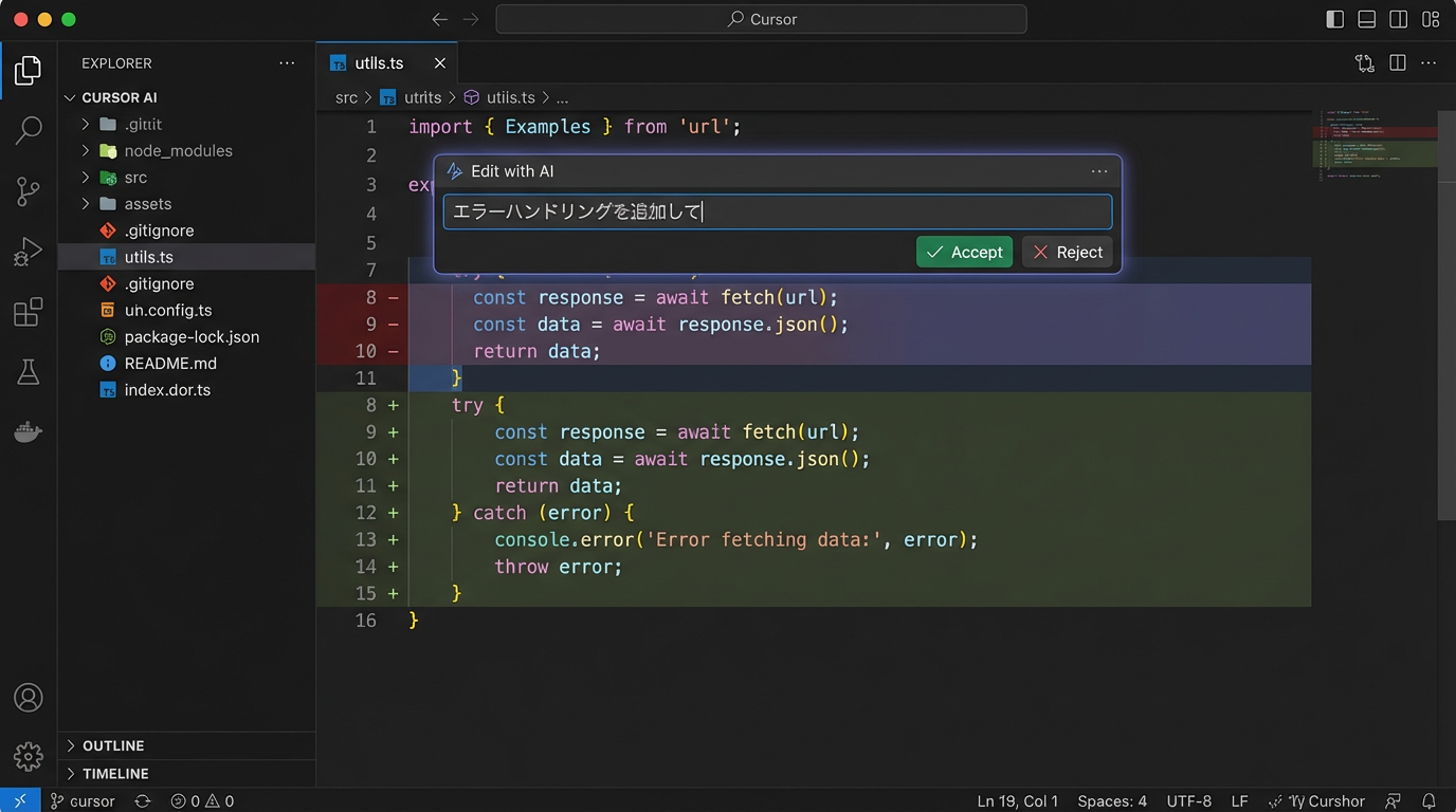 Cursorのインラインエディット機能